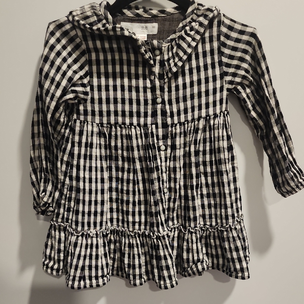 Kids Black and White Checkered Shirt